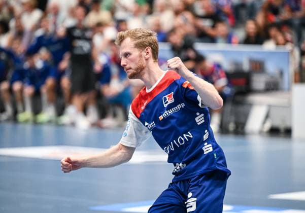 Handball 2. Bundesliga 2025 2026 19.09.2025 HBW Balingen-Weilstetten - TuS N-Luebbecke JUBEL HBW Balingen-Weilstetten; Sascha Pfattheicher