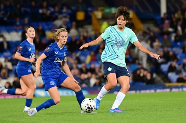 Everton vs London City Lionesses in the Barclays WSL at Goodison Park in Liverpool Featuring: Katja Snoeijs, Saki Kumagai Where: Liverpool, United Kingdom When: 19 Sep 2025 Credit: Graham Finney Cover Images EDITORIAL USE ONLY. NOT FOR USE BY NEWSPAPERS BASED IN THE UK. Copyright: xx coverimg55106693 EDITORIAL USE ONLY. NOT FOR USE BY NEWSPAPERS BASED IN THE UK. Copyright: xIMAGOx imago images 0834518623