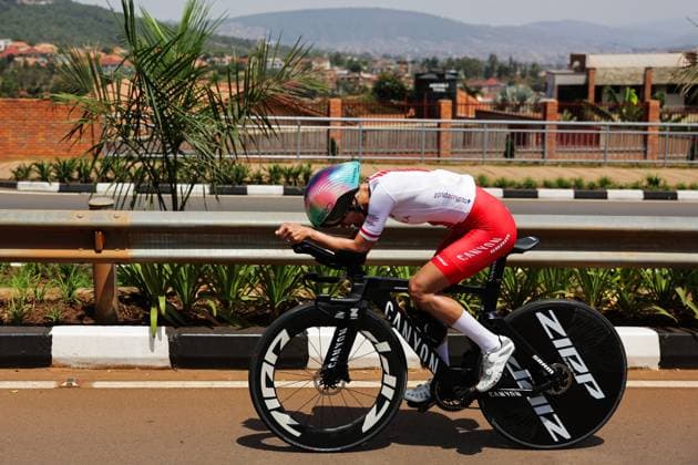 2025 UCI Road World Championships Picture by Alex Whitehead SWpix.com - 20 09 2025 - Cycling - 2025 UCI Road World Championships - BK Arena, Kigali, Rwanda - ITT Training - Katarzyna Niewiadoma (Poland) Copyright: x xSWpix.comx(t axPhotographyxHubxLtd)xAlexxWhitehead SWpix.comx SWP-3030-4814