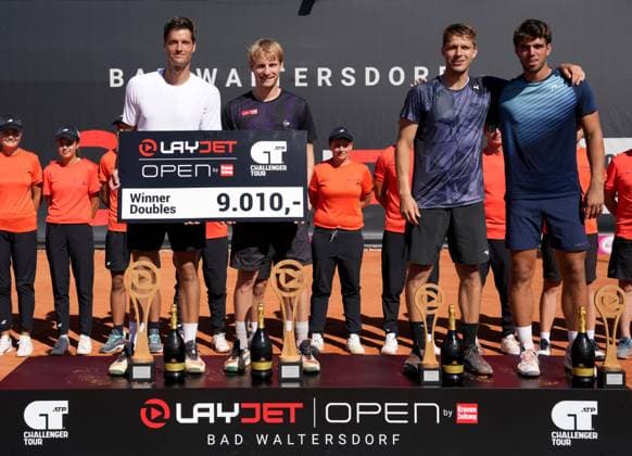 TENNIS - ATP, Tennis Herren Layjet Open BAD WALTERSDORF,AUSTRIA,20.SEP.25 - TENNIS - ATP Challenger Tour, Layjet Open. Image shows Nino Serdarusic (CRO), David Pichler (AUT), Jiri Barnat and Filip Duda (CZE).  GEPAxpictures xMichaelxRiedler