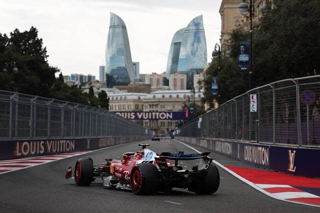 F1 Grand Prix Of Azerbaijan 2025 Practice 3 Charles Leclerc of Ferrari during the third practice ahead of the Formula 1 Grand Prix of Azerbaijan at Baku City Circuit in Baku, Azerbaijan on September 20, 2025. Baku Azerbaijan  Copyright: xJakubxPorzyckix originalFilename:porzycki-f1grandp250920_npZMR.jpg
