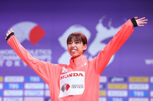 Nanako Fujii (JPN), SEPTEMBER 20, 2025 - Athletics : World Athletics Championships Tokyo 2025 Women s 20km Race Walk Medal Ceremony at National Stadium in Tokyo, Japan.  aflo_304114991