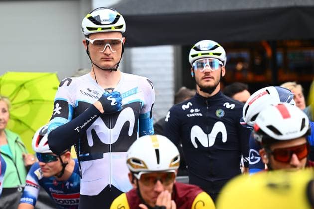 Super 8 Classic 2025 Cycling Race HAACHT, BELGIUM - SEPTEMBER 20 : rider from Movistar Team during the 27th edition of Super 8 Classic an UCI ProSeries 1.Pro one day cycling road race for Men Elite of 198.9 km with start in Brakel and finish in Haacht on September 20, 2025 in Haacht, Belgium, 20 09 2025 ( Motordriver Rodrique Verfaillie - Haacht Belgium  Copyright: xGvgx