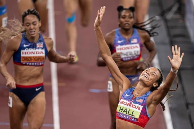 250920 Anna Hall of USA celebrates after women™s heptathlon 800 meters during day 8 of the 2025 World Athletics Championships on September 20, 2025 in Tokyo. Photo: Joel Marklund BILDBYRAN kod JM JM0737 bbeng friidrott athletics friidrett 2025 world athletics championships world athletics championships tokyo 25 friidrotts-vm friidretts-vm vm *** 250920 Anna Hall of USA celebrates after women™s heptathlon 800 meters during day 8 of the 2025 World Athletics Championships on September 20, 2025 in Tokyo Photo Joel Marklund BILDBYRAN kod JM JM0737 bbeng friidrott athletics friidrett 2025 world athletics championships world athletics championships tokyo 25 friidrotts vm friidretts vm vm  Copyright: JOELxMARKLUND BB250920JM168