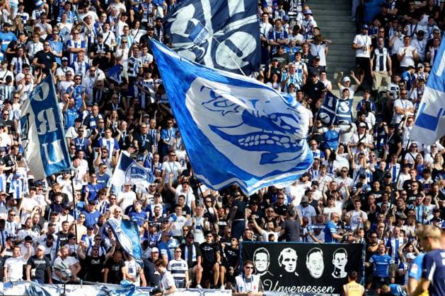 DEU, DFL, 2. FBL, Hertha BSC vs. Paderborn, 20.09.2025, Berliner Olympiastadion, Berlin, DEU, DFL, 2. FBL, Hertha BSC vs. Paderborn, im Bild Hertha-BSC Fans DFL - regulations prohibit any use of Photographs as image sequences and or quasi-video