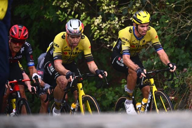 Super 8 Classic 2025 Cycling Race HAACHT, BELGIUM - SEPTEMBER 20 : Laporte Christophe (BEL) of Team Visma - Lease a Bike and Van Aert Wout (BEL) of Team Visma - Lease a Bike during the 27th edition of Super 8 Classic an UCI ProSeries 1.Pro one day cycling road race for Men Elite of 198.9 km with start in Brakel and finish in Haacht on September 20, 2025 in Haacht, Belgium, 20 09 2025 ( Motordriver Rodrique Verfaillie - Haacht Belgium  Copyright: xGvgx