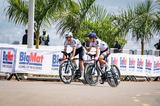 LIPPERT Liane, KOCH Franziska: UCI Road cycling, Rad, Radsport, Strasse World Championships - Kigali Rwanda 2025 LIPPERT Liane - KOCH Franziska ( GER ) Germany ITT Training - Recon - Querformat - quer - horizontal - Landscape - Event Veranstaltung: UCI Road Cycling World Championships Kigali-Rwanda 2025 - Category Kategorie: Cycling - Road Cycling World Championships - Elite Women - Location Ort: Africa - Rwanda - Kigali - Start: Kigali - Finish: Kigali - Individual Time Trail ( ITT ) - Distance: ... km - Date Datum: 20.09.2025 Saturday Day 0 -