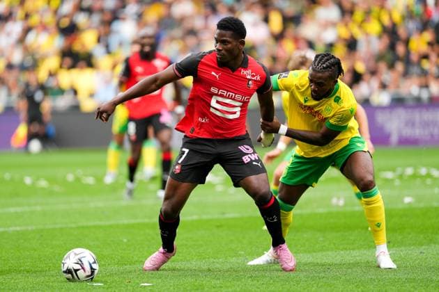 FC Nantes v Stade Rennais FC - Ligue 1 McDonald s 2025 2026 07 Breel EMBOLO (srfc) - 06 Chidozie AWAZIEM (fcn) during the Ligue 1 McDonald s match between Nantes and Rennes at Stade de la Beaujoire on September 20, 2025 in Nantes, France. Nantes France  Copyright: xFEPx 776348133