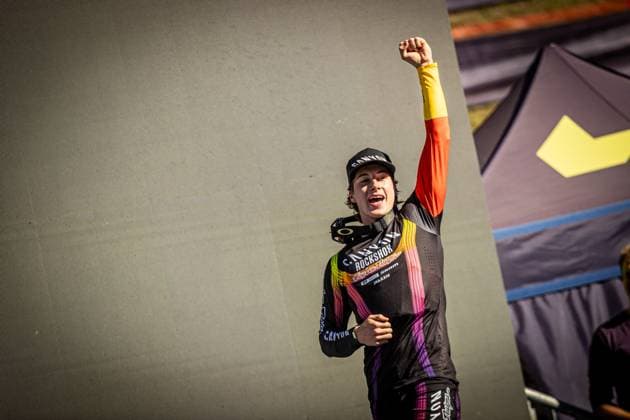 Whoop UCI Mountainbikeworldcup Downhill Lenzerheide KIEFER Henri * CANYON CLLCTV FACTORY TEAMat Whoop UCI Mountainbikeworldcup Downhill Lenzerheide, 20.09.2025,in Lenzerheide,SUI Foto: Sebastian Sternemann