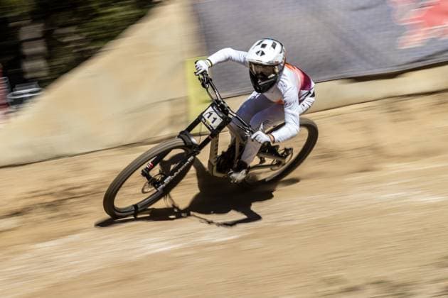 Whoop UCI Mountainbikeworldcup Downhill Lenzerheide NEF Gianna at Whoop UCI Mountainbikeworldcup Downhill Lenzerheide, 20.09.2025,in Lenzerheide,SUI Foto: Sebastian Sternemann