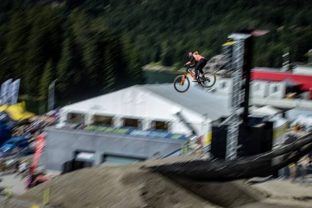 Whoop UCI Mountainbikeworldcup Downhill Lenzerheide FRENER Lina NORCO RACE DIVISIONat Whoop UCI Mountainbikeworldcup Downhill Lenzerheide, 20.09.2025,in Lenzerheide,SUI Foto: Sebastian Sternemann