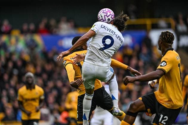 20th September 2025; Molineux Stadium, Wolverhampton, West Midlands, England; Premier League Football, Wolverhampton Wanderers versus Leeds United; Dominic Calvert-Lewin of Leeds United scores the equaliser in the 31st minute for 1-1  GodfreyxPitt