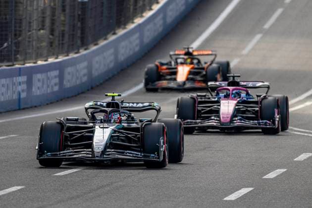 FORMULE 1 : Grand Prix Azerbaidjan - Bakou - 20 09 2025 12 Andrea Kimi Antonelli (ITA) Mercedes AMG Petronas (DEU) Mercedes-AMG W16 E Mercedes, during the 2025 Formula 1 Azerbaijan Grand Prix, round 17 of the 2025 Formula 1 World Championship, WM, Weltmeisterschaft which takes place from September 19th to 21st 2025 at the Baku City Circuit, Azerbaijan (AZ)  Copyright: xIANxBUNDEYx xMPSxAGENCYx x