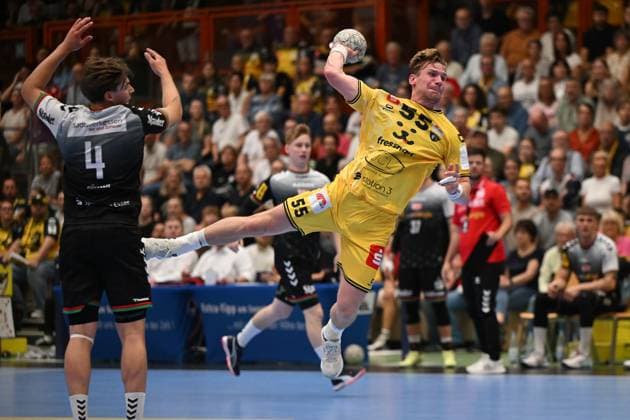 Deutschland, Handball, 2. Bundesliga, 4. Spieltag, 2025 2026, HSG Krefeld Niederrhein vs TuSEM Essen, 20.09.2025, Glockenspitzhalle, Krefeld, Deutschland, Niklas Ingenpaß (HSG Krefeld Niederrhein, 55) Copyright: xMarkusxVerwimpx