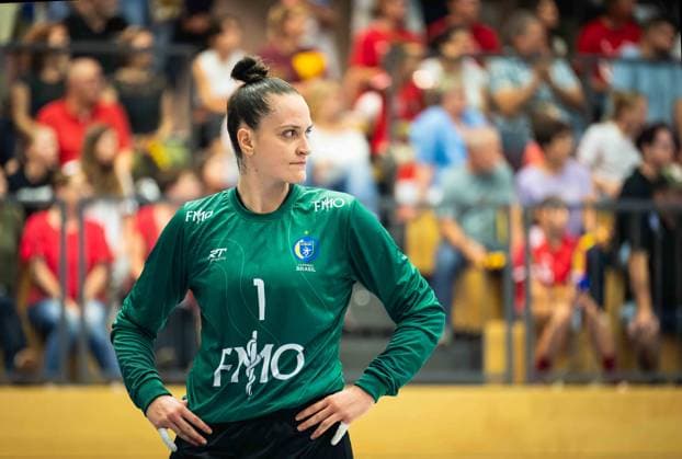 HANDBALL - AUT vs BRA, test match TULLN,AUSTRIA,20.SEP.25 - HANDBALL - OEHB international test match, Austria vs Brazil. Image shows the disappointment of Gabriela Moreschi (BRA).  GEPAxpictures xKevinxHackner