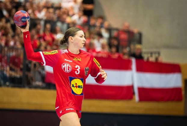 HANDBALL - AUT vs BRA, test match TULLN,AUSTRIA,20.SEP.25 - HANDBALL - OEHB international test match, Austria vs Brazil. Image shows Katarina Pandza (AUT).  GEPAxpictures xKevinxHackner