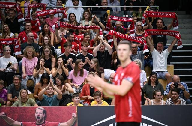 Volleyball 2. Bundesliga Saison 2025 2026 TV Rottenburg - L.E. Volleys Leipzig 20.09.2025 Rottenburger fans machen Stimmung in der Volksbank Arena