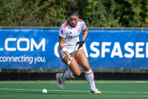 Feldhockey, Bremer HC vs. Düsseldorfer HC 0-2, Damen 1. Bundesliga, Saison 2025-26 21.06.25:, Bremen, Deutschland, 1. Bundesliga Damen Hockey (Foto von Axel Kaste) Delfina Granatto, (9 Bremer HC, Sturm) Bremen Bremer Hockey-Club e.V. Freie Hansestadt Bremen Deutschland