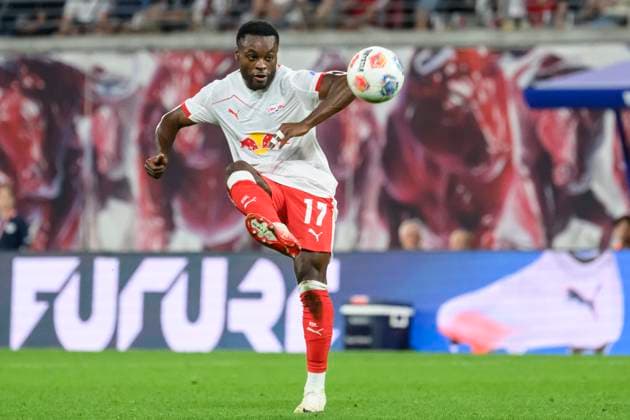 v.l. im Bild: Ridle Baku (RBL, 17), Freisteller, GER, Sachsen, RB Leipzig vs 1. FC Koeln, Fussball, DFB, Bundesliga, Spielzeit 2025 2026, RB Arena, DFB DFL REGULATIONS PROHIBIT ANY USE OF PHOTOGRAPHS AS IMAGE SEQUENCES AND OR QUASI-VIDEO, 20.09.2025 Copyright: HMBxMedia UwexKoch