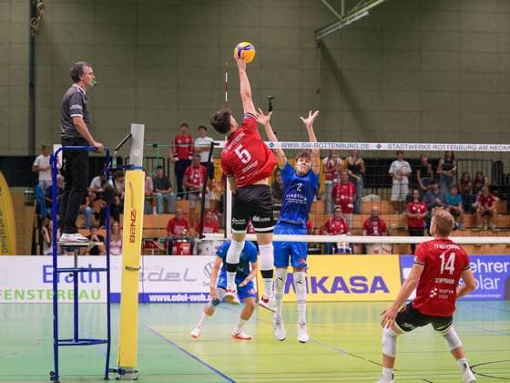Dornauf David (TV Rottenburg, 05) , TV Rottenburg vs. L.E. Volleys, Volleyball, 2.Bundesliga Sued, 1.Spieltag, 2025 2026, 20.09.2025, TV Rottenburg vs. L.E. Volleys, Volleyball, 2.Bundesliga Sued, 1.Spieltag, 2025 2026, 20.09.2025 Rottenburg am Neckar Copyright: xEibner-Pressefoto DanielexLaxRocx EP_DLO