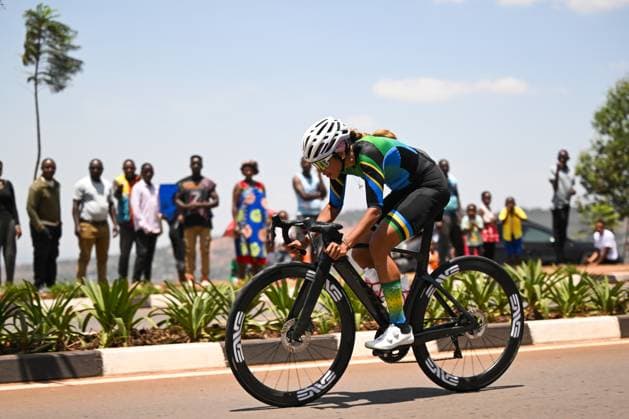 2025 UCI Road World Championships Picture by Chris Auld SWpix.com - 21 09 2025 - Cycling - 2025 UCI Road World Championships - BK Arena to Kigali Convention Centre, Kigali, Rwanda - Women Elite Individual Time Trial (ITT) - Jamila Abdullah (Tanzania) Copyright: x xSWpix.comx(t axPhotographyxHubxLtd)xChrisxAuld SWpix.comx SWP-3030-4886