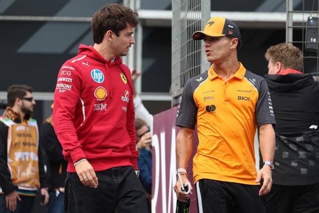 F1 Grand Prix Of Azerbaijan 2025 Charles Leclerc of Ferrari and Lando Norris of McLaren ahead of the Formula 1 Grand Prix of Azerbaijan at Baku City Circuit in Baku, Azerbaijan on September 21, 2025. Baku Azerbaijan  Copyright: xJakubxPorzyckix originalFilename:porzycki-f1grandp250921_npDp8.jpg