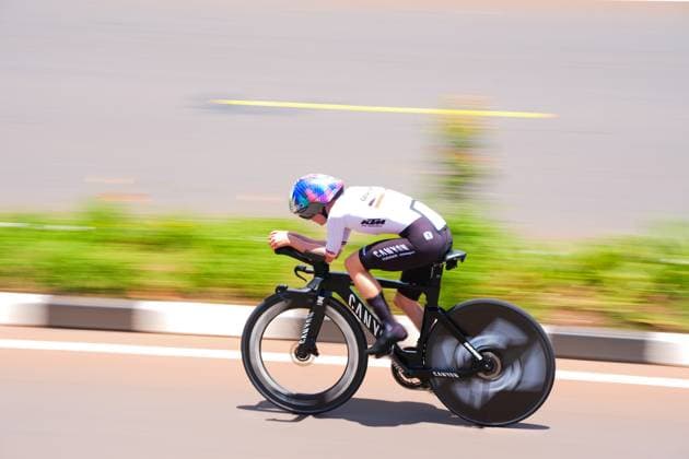 2025 UCI Road World Championships Picture by Zac Williams SWpix.com - 21 09 2025 - Cycling - 2025 UCI Road World Championships - BK Arena to Kigali Convention Centre, Kigali, Rwanda - Women Elite Individual Time Trial (ITT) - Antonia Niedermaier (Germany) Copyright: x xSWpix.comx(t axPhotographyxHubxLtd)xZacxWilliams SWpix.comx SWP-3030-5034