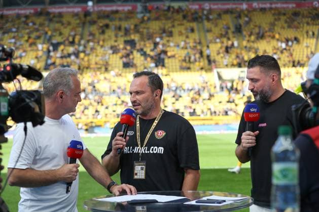 21.09.2025, xtgx, Fussball 2. Bundesliga, SG Dynamo Dresden - Hannover 96 emspor, v.l. Thomas Brendel (Dresden, Geschäftsführer) im Sky Interview (DFL DFB REGULATIONS PROHIBIT ANY USE OF PHOTOGRAPHS as IMAGE SEQUENCES and or QUASI-VIDEO) Dresden