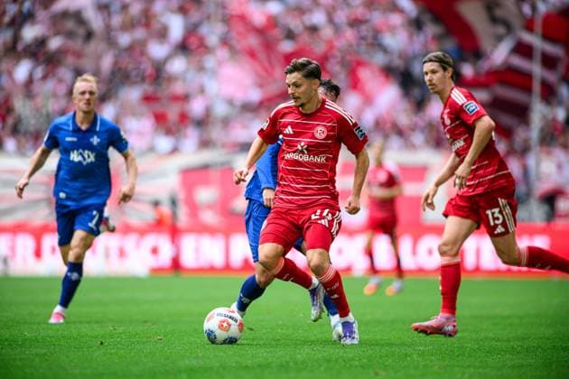 DUSSELDORF, GERMANY - 21 SEPTEMBER, 2025: Florent Muslija - Football match Bundesliga 2 Fortuna Düsseldorf - SV Darmstadt 98 at Merkur Spiel Arena.  Copyright: xVITALIIxKLIUIEVx