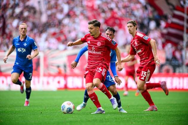 DUSSELDORF, GERMANY - 21 SEPTEMBER, 2025: Florent Muslija - Football match Bundesliga 2 Fortuna Düsseldorf - SV Darmstadt 98 at Merkur Spiel Arena.  Copyright: xVITALIIxKLIUIEVx