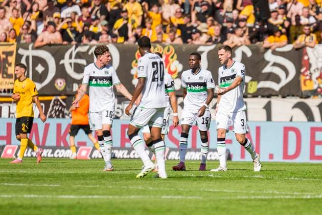 21.09.2025, xomx, Fussball 2.Bundesliga, Dynamo Dresden - Hannover 96 v.l. jubelt, Torjubel, Tor, Goal, Jubel, Freude, freuen zum 2:2 durch Noel Aseko (Hannover 96) (DFL DFB REGULATIONS PROHIBIT ANY USE OF PHOTOGRAPHS as IMAGE SEQUENCES and or QUASI-VIDEO) Dresden
