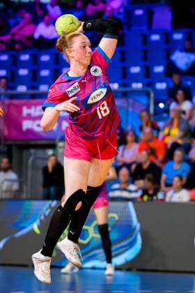 Krefeld: Handball wU18 Laenderspiel - Deutschland - Niederlande Tamina Kugler (Deutschland) Krefeld Yala Arena Deutschland