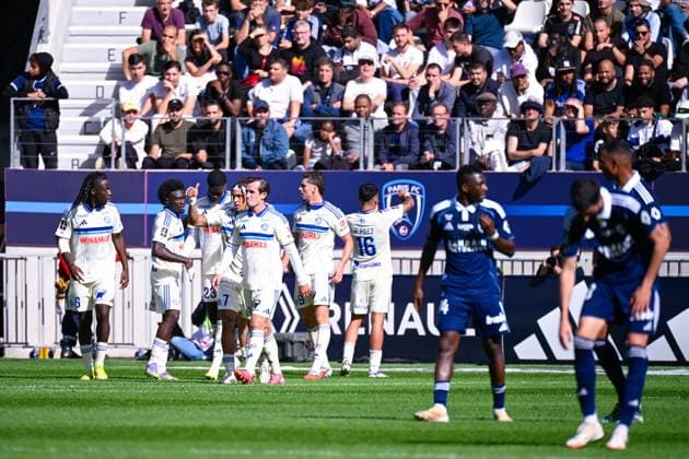 FOOTBALL : Paris FC vs Strasbourg - Ligue 1 - 21 09 2025 Kendry Paez ( 16 - Strasbourg ) celebrates after scoring during the Ligue 1 match between Paris FC and RC Strasbourg Alsace at Stade Jean Bouin on September 21, 2025 in Paris, France. ( Photo by Federico Pestellini PsnewZ ) - ParisFrance  Copyright: xFedericoxPestellinix