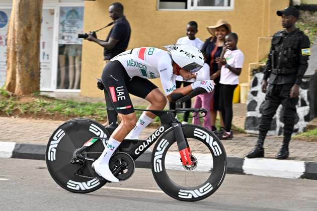 UCI 2025 Road World Championship, WM, Weltmeisterschaft Kigali 21 09 2025 KIGALI, RWANDA - SEPTEMBER 21 : Del Toro Isaac (MEX) during the Men Elite Individual Time Trial of the UCI Road World Championships 2025 92nd edition an UCI World Championships cycling race of 40.6 km with start in Kigali and finish in Kigali on September 21, 2025 in Kigali, Rwanda, 21 09 2025 Kigali Rwanda  Copyright: xJanxDexMeuleneirx
