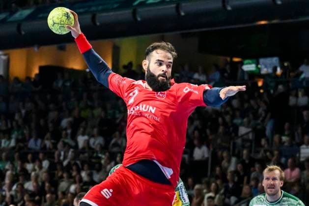 im Bild v.l.: RubŽn Marchan (MT Melsungen), GER, Berlin, Handball, Fuechse Berlin vs MT Melsungen, DAIKIN Handball-Bundesliga, in der Max Schmeling Halle, 21.09.2025, Copyright: HMBxMedia UwexKoch