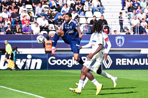 FOOTBALL : Paris FC vs Strasbourg - Ligue 1 - 21 09 2025 Willem Geubbels ( 9 - PFC ) during the Ligue 1 match between Paris FC and RC Strasbourg Alsace at Stade Jean Bouin on September 21, 2025 in Paris, France. ( Photo by Federico Pestellini PsnewZ ) - ParisFrance  Copyright: xFedericoxPestellinix