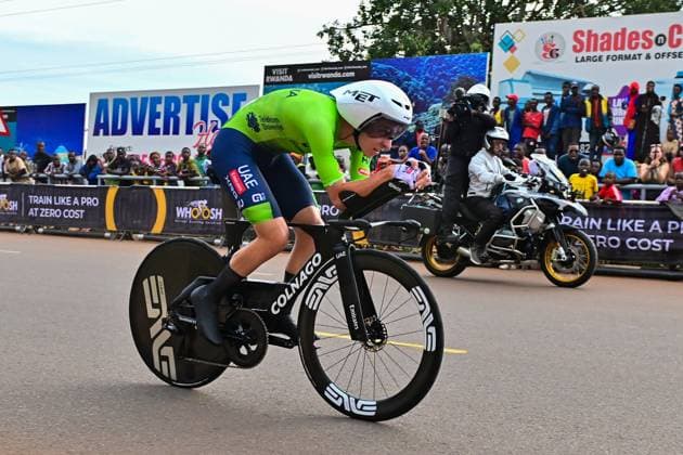 POGAÄaAR Tadej Männer Elite ITT Straßen-WM 2025 Ruanda POGAÄaAR Tadej (Slowakei Pogacar) Einzelzeitfahren Männer Elite Straßen-Weltmeisterschaft im Radsport 2025 Road World Championships 2025 UCI Cycling WM 40,6 km Kigali, Ruanda, World Championships WE - ITT (WC). 21.09.2025