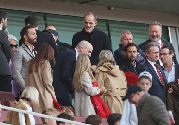 London, England, 21st September 2025. England manager Thomas Tuchel takes a seat to watch the game during the Arsenal vs Manchester City Premier League match at the Emirates Stadium, London. Picture credit should read: David Klein Sportimage EDITORIAL USE ONLY. No use with unauthorised audio, video, data, fixture lists, club league logos or live services. Online in-match use limited to 120 images, no video emulation. No use in betting, games or single club league player publications. SPI_013_DK_Arsenal_Man_City SPI-4152-0013