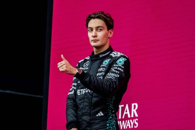 F1 - AZERBAIJAN GRAND PRIX 2025 RUSSELL George (gbr), Mercedes AMG F1 Team W16, portrait PODIUM during the 2025 Formula 1 Qatar Airways Azerbaijan Grand Prix, 17th round of the 2025 FIA Formula One World Championship, WM, Weltmeisterschaft from September 19 to 21, 2025 on the Baku City Circuit, in Baku, Azerbaijan - BakuAzerbaijan  Copyright: xALBERTOxVIMERCATIx
