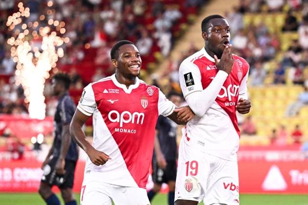 AS Monaco v FC Metz - Ligue 1 McDonald s 2025 2026 19 George ILENIKHENA (asm) - 17 Stanis IDUMBO (asm) during the Ligue 1 McDonald s match between Monaco and Metz at Stade Louis II on September 21, 2025 in Monaco, Monaco. Monaco Monaco  Copyright: xFEPx 776348132
