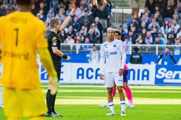FOOTBALL : AJ Auxerre vs Toulouse FC - Ligue 1 - JournÃ e 5 - 21 09 2025 Rouge pour Fredrik Oppegard (AJ Auxerre) AuxerreFrance  Copyright: xBaptistexAutissierx