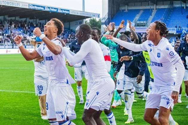 FOOTBALL : AJ Auxerre vs Toulouse FC - Ligue 1 - JournÃ e 5 - 21 09 2025 Joie des joueurs du l™AJ Auxerre apres la victoire AuxerreFrance  Copyright: xBaptistexAutissierx