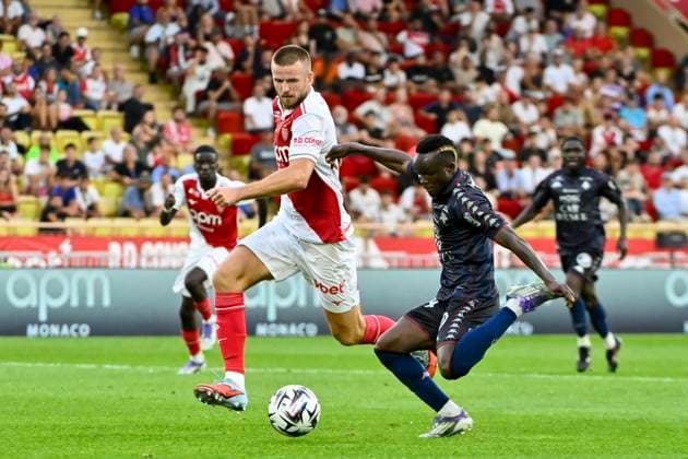 FOOTBALL : MONACO vs METZ - ligue 1 - 21 9 25 Metz™s 14 Cheikh Tidiane Sabaly and Monaco™s defender 3 Eric Dier during the French L1 2025-2026 season football match between AS Monaco and FC Metz at Louis II stadium of Monaco, south France, on September 21, 2025. MONACOMonaco  Copyright: xfredxDIDES psnewzx