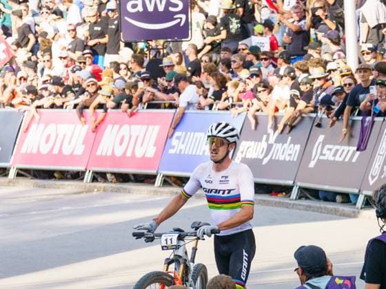 Man Lenzerheide UCI Mountain Bike World Series- XCO Race Hatherly Alan (Giant Factory Off-Road Team - XC) participates in the Man Lenzerheide UCI Mountain Bike World Series - XCO race at Lenzerheide Downhill in Lenzerheide, on September 21, 2025. Lenzerheide Switzerland  Copyright: xFabioxAvernax originalFilename:averna-manlenze250921_npS4N.jpg