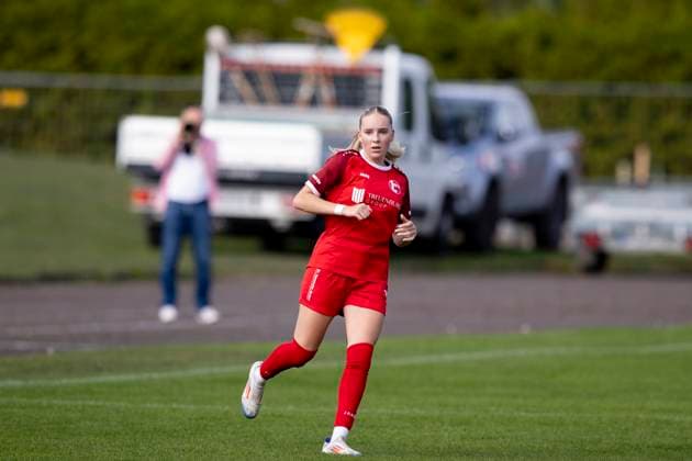 Regionalliga Nordost Frauen: 1. FFV Erfurt vs. 1. FC Union Berlin II; 21.09.2025 Maja Felicitas Bauerschmidt ( 10; 1. FFV Erfurt) Regionalliga Nordost Frauen: 1. FFV Erfurt vs. 1. FC Union Berlin II; Sportforum Johannesplatz Erfurt; 21.09.2025 Copyright: xBEAUTIFULxSPORTS Duehringx