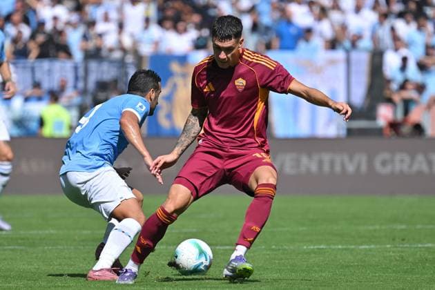 CALCIO - Serie A - SS Lazio vs AS Roma Pedro Rodriguez of SS Lazio,Matias Soule of AS Roma during the serie A Enilive match between SS Lazio v Roma at olimpico stadium in Rome September 21st, 2025 Mattia Vian Rome Italy  Copyright: xIPAxSport ABACAx