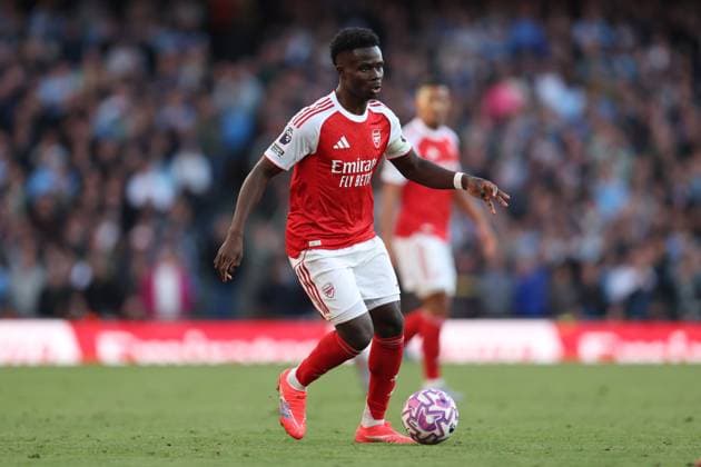 Arsenal v Man City 21 September 2025, London - Premier League Football - Arsenal v Manchester City - Bukayo Saka of Arsenal - Photo: Charlotte Wilson Offside. London UK Copyright: xCharlottexWilsonx xOffsidexOffside