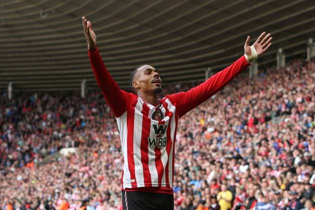 Sunderland v Aston Villa - Premier League Wilson Isidor of Sunderland celebrates his goal during the Premier League match between Sunderland and Aston Villa at the Stadium of Light in Sunderland, England, on September 20, 2025. Sunderland Tyne and Wear United Kingdom  Copyright: xMIxNewsx originalFilename:fletcher-sunderla250921_npd1p.jpg