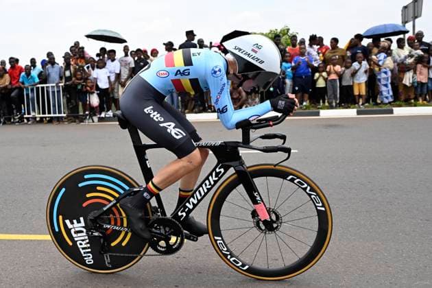 UCI 2025 Road World Championship, WM, Weltmeisterschaft Kigali 22 09 2025 KIGALI, RWANDA - SEPTEMBER 22 : De Schepper Lore (BEL) during the Women U23 Individual Time Trial of the UCI Road World Championships 2025 92nd edition an UCI World Championships cycling race of 22.6 km with start in Kigali and finish in Kigali on September 22, 2025 in Kigali, Rwanda, 22 09 2025 Kigali Rwanda  Copyright: xJanxDexMeuleneirx