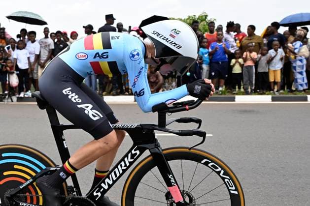 UCI 2025 Road World Championship, WM, Weltmeisterschaft Kigali 22 09 2025 KIGALI, RWANDA - SEPTEMBER 22 : De Schepper Lore (BEL) during the Women U23 Individual Time Trial of the UCI Road World Championships 2025 92nd edition an UCI World Championships cycling race of 22.6 km with start in Kigali and finish in Kigali on September 22, 2025 in Kigali, Rwanda, 22 09 2025 Kigali Rwanda  Copyright: xJanxDexMeuleneirx